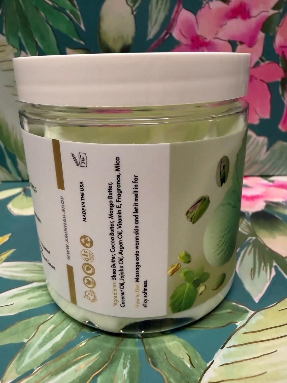 Aminnah Whipped Pistachio Creme Body Butter 8oz Rare Scent